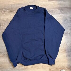 Vintage Bulti Navy Blue Crewneck Sweatshirt Blank Made in USA Mens Large L